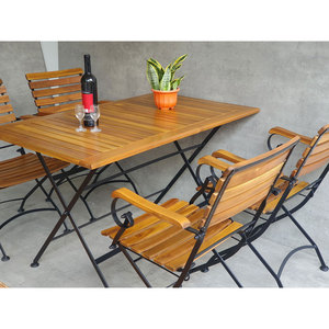 Modern Design Outdoor <b>Foldable</b> <b>Table</b> Set (120x75cm) and 4 Chairs CBCF288 - Product Image 6