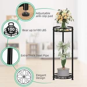 Support de plante rond en acrylique, design artistique, moderne, transparent, pour la décoration intérieure de la maison et du bureau - Product Image 4