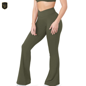 Pantalones de Yoga Personalizados para Mujer, Corte de Campana, Cintura Media, Color Sólido, Secado Rápido, Transpirables, Ropa Deportiva para Entrenamiento, Running y Ejercicio - Product Image 6