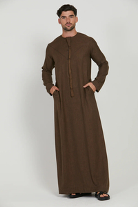 Best Selling Modest High-quality Soft Fabric Men's Traditional Muslim Jubba Jubbah for Adults Boys-Festive Occasions - Product Image 4