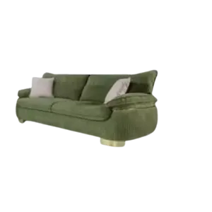 Furnitur desainer kain pelapis Sofa tiga tempat duduk 3 kursi tekstil mewah hijau baru