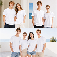 T-shirt unisexe en coton 210 GSM, col rond, manches courtes, basique, personnalisable avec logo