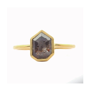 Nueva colección Olid 14K oro amarillo sal natural y pimienta anillo de diamantes joyería única al por mayor - Product Image 2