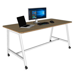 FOS 160x80cm Mobile <b>Desk</b> Simple Design Wooden <b>Computer</b>/Laptop Table with Iron Legs for Bedroom Hotel Use Model FOS005 System - Product Image 4