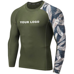 T-shirts de sport pour hommes 2026 en polyester et élasthanne, sous-vêtements masculins, t-shirts à col rond en nylon à manches longues, protection anti-UV par sublimation - Product Image 1