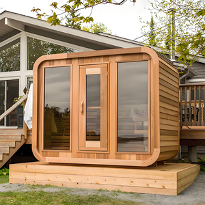 Maatwerk Droge Sauna Kamer Houtkachel Traditionele Outdoor Kubus Sauna Vierkant Huis Ver Infrarood Sauna Voor Hotel - Product Image 5