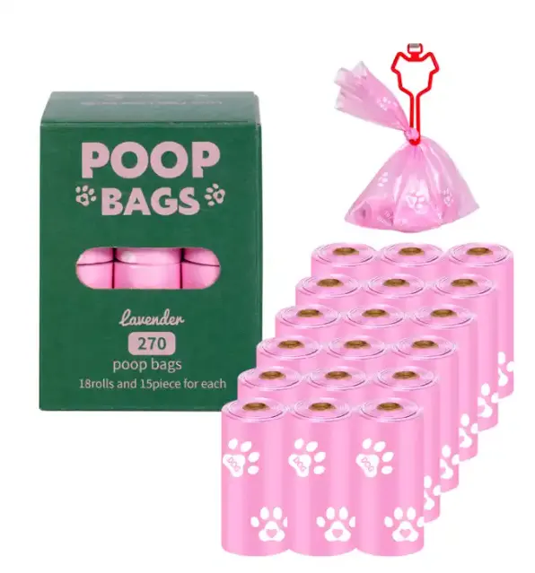 Fécule de maïs écologique sacs personnalisés en plastique biodégradables pour animaux de compagnie sacs poubelle pour chien sac de déchets de caca pour chien