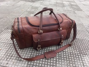 Handmade Large Genuine <b>Leather</b> Duffle Bag Customizable Logo Unisex Weekender Travel Overnight <b>Holdall</b> for Men <b>Women</b> for Sport - Product Image 2