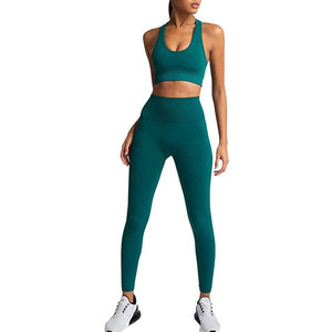 Conjunto de yoga personalizado para mujer, ropa deportiva sin costuras de alta calidad, de secado rápido, para gimnasio. - Product Image 1