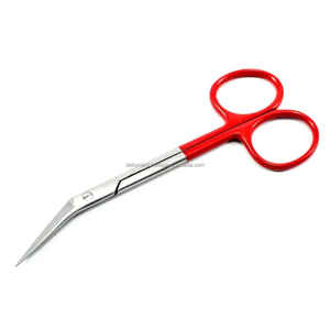 Iris 12cm Micro dentelé en acier inoxydable ciseaux de chirurgie dentaire cisailles chirurgicales coudées manuel certifié CE OEM marque privée - Product Image 1