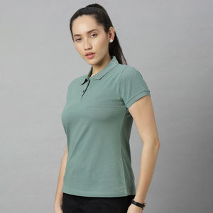 เสื้อโปโลผู้หญิงสำหรับตีกอล์ฟ แขนสั้น ทรงเข้ารูป แห้งเร็ว ผลิตจากโพลีเอสเตอร์ผสมสแปนเด็กซ์ คุณภาพสูง รับทำโลโก้ตามสั่ง - Product Image 3