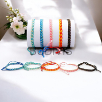 Bracelet de cheville vintage et ensemble de bracelets de surfeur Bracelet d'amitié réglable en cuir coloré en gros pour couples amis