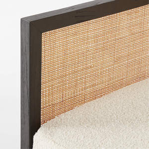 Canapé-lit en rotin minimaliste en bois d'acajou massif de couleur naturelle noire pour meubles d'extérieur - Product Image 6