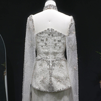 Robes de soirée sirène fines en cristal et perles argentées uniques Jancember LSZ531 pour les fêtes