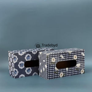 Tradebyd <b>Square</b> <b>Wooden</b> Enamel Printed Eco-Friendly Luxury Handmade Decorative Tissue Holder for Home Hotel Office - Product Image 3