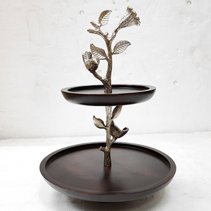 Aluminum Metal Round Shape Gold Finished 1 Tier <b>Cake</b> <b>Stand</b> Luxury handmade Hot Selling Highest Quality - Product Image 2