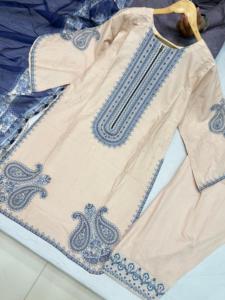 Nueva llegada Farshi Shalwar con material de algodón bordado Kameez Salwar & Emb Lawn Dupatta Anarkali - Product Image 4