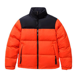 Chaqueta acolchada de plumón con logotipo personalizado para hombre, recién llegado, gruesa, cálida, para invierno, reversible, con capucha, cuello levantado, tela transpirable, talla XL - Product Image 1