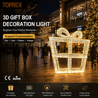 Cajas de Regalo Navideñas con Luces LED de Grado Comercial para Exteriores, Set de Regalos para Centros Comerciales de Lujo, Decoraciones Navideñas para Jardín