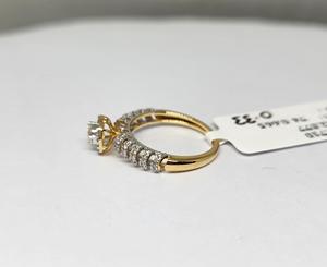 Bague de fiançailles et de mariage en or jaune 14 carats avec diamant naturel taille brillant solitaire JC Diamond LR6, plaquée rhodium, certifiée IGI - Product Image 4