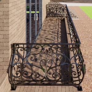Barandilla de balcón de hierro forjado a mano artística diseño moderno para exteriores balaustrada de hierro fundido personalizada para seguridad de balcones y escaleras - Product Image 5