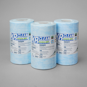 Krclean แผ่น100สีฟ้าขนาด20x20ซม. 1ชั้นผ้าเช็ดทำความสะอาดห้องครัวแบบม้วนกระดาษดูดซับสำหรับทำความสะอาดพื้นผิวห้องครัวสำหรับผ้าเช็ดปากมื้อค่ำ - Product Image 2