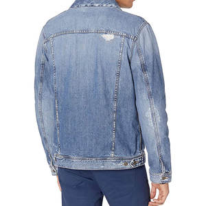 Chaqueta vaquera para hombre y mujer de alta calidad con estampado de logotipo personalizado, nuevo diseño con cuello levantado, servicio técnico teñido liso OEM - Product Image 2