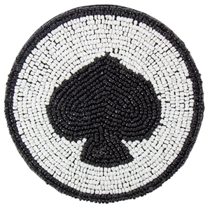 Dessous de verre à thé perlé au design de cartes à jouer personnalisées faites à la main ensemble de quatre pour la décoration de table à la maison article promotionnel unique - Product Image 2