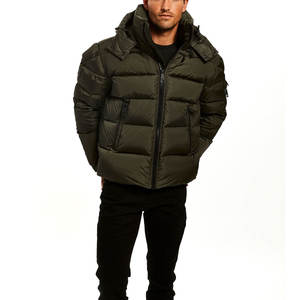 Derniers modèles de vestes matelassées en toile imperméable pour hommes de haute qualité avec col montant et logo frontal, prix de gros - Product Image 3