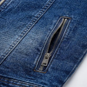 New Arrivals Stylish Men's Winter Casual Denim Jacket Solid <b>Distressed</b> Long Sleeve Button Multi-Pocket 100% Cotton <b>Top</b> - Product Image 5