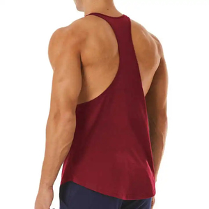 Camiseta sin Mangas Roja para Hombre, Cuello Redondo, Transpirable, Tejida, Informal, de Color Sólido, Material de Poliéster, Ropa Deportiva - Product Image 2