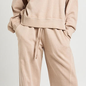 Ensemble de survêtement pour femmes, doux, respirant et durable, couleurs/tailles personnalisées, vêtements d'hiver confortables, deux pièces / coupe ample avec logo - Product Image 4