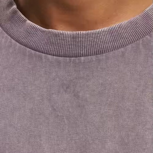 Venta al por mayor puro algodón Sun Faded Drop Shoulder gris ácido lavado camiseta de gran tamaño pesado logotipo personalizado impreso - Product Image 5