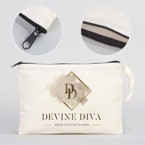 Pochette personnalisable pour femme 10x7 en coton non doublé avec fermeture éclair - Product Image 5