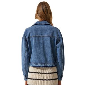 เสื้อแจ็คเก็ตผู้หญิงทรงปกติ ผ้าฝ้ายยืด 100% ดีไซน์สั่งทำพิเศษ ลดราคาจากโรงงาน มีกระเป๋าหลายช่อง - Product Image 6