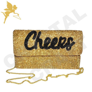 Bolso de Mano de Fiesta Vintage con Cuentas de Cristal de Lujo para Mujer, Cadenas de Perlas Bordadas, Colores Personalizados, Moda - Product Image 5