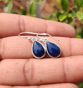 Bijoux pour femmes Boucles d'oreilles style boho en argent 925 Sterling Silver Lapis Gemstone Trending Handmade Earrings Gift For Love - Product Image 2