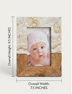 Rustic MDF Photo <b>Frame</b> Rectangular Resin Work Tabletop Vertical 4x6 Inch Aperture Natural Finish - Product Image 2