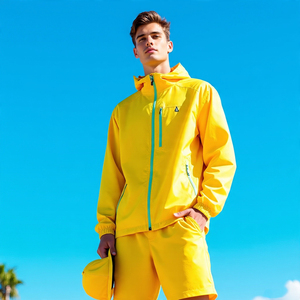 Conjunto de Pantalones Cortos PARA LA Lluvia, Chaqueta Impermeable con Cremallera, Cortavientos, Estilo Urbano, para Correr - Product Image 6