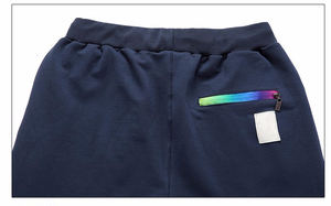 Pantalones de pierna ancha de algodón 100% informales para hombre OEM personalizables y duraderos con rayas de parche - Product Image 3