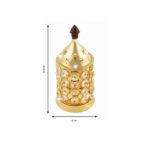 Top quality best crystal diya made of indian brass decoration diya for diwali deep table diya temple manufacturer from India - Product Image 6