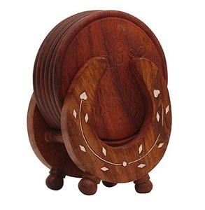 Indian Factory Made Mango Wood Tea <b>Coaster</b> Set Manufacturer and Exporter Customized Design Table Top <b>Wooden</b> <b>Coaster</b> - Product Image 1