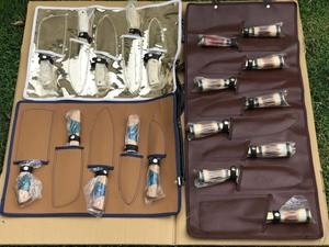 Juego de Cuchillos de Cocina para Uso Profesional - Filo Afilado - Juego de 5 Piezas - Hecho a Mano - Bolsa de Cuero - Acero de Damasco - Product Image 6