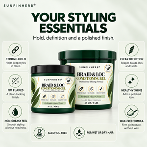 Gel Fijador SUNPINHERB para Trenzas, Rastas y Peinados Africanos con Fijación Fuerte y Cuidado Acondicionador para Estilistas de Salón y Venta al por Mayor - Product Image 6