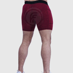 Nouveauté Short de compression de gymnastique pour hommes avec logo personnalisé quantité minimale de commande bas taille moyenne coupe ajustée Style décontracté motif solide Service OEM - Product Image 3