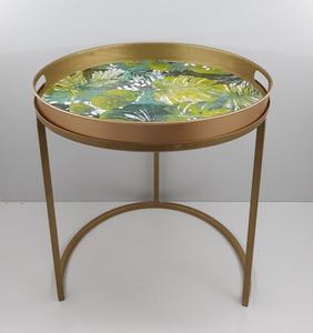 Vendedor caliente, calcomanía de mesa auxiliar de forma redonda de Metal de hierro, acabado esmaltado para sala de estar, muebles decorativos, mesa de centro hecha a mano - Product Image 5