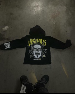 เสื้อมีฮู้ดผ้าฟลีซสำหรับผู้ชายเสื้อแนวสตรีทโอเวอร์ไซส์ - Product Image 2