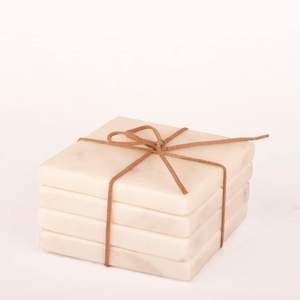 Offres Spéciales marbre 2025 créatif nouveau style personnalisé blanc marbre thé et café sous-verres gratuits en gros - Product Image 4