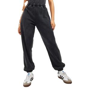 Pantalon de survêtement chaud en polaire pour femme, coupe décontractée, épais, délavé à l'acide, idéal pour l'entraînement et la course à pied - Product Image 1
