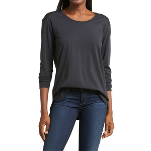 T-Shirt Crop Top da Donna Nero Notte, Manica Lunga, Jersey Aderente Traspirante, Taglie XXS XS One Size XL - Product Image 1